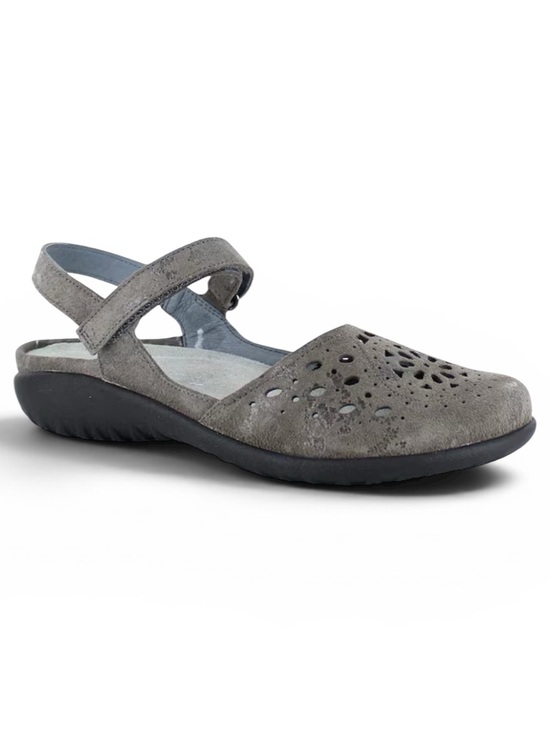Shoes - NAOT Arataki Perforated Leather Hook And Loop Slingback Mary Jane Flats